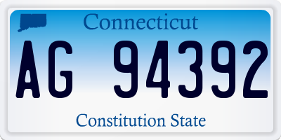 CT license plate AG94392
