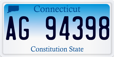 CT license plate AG94398