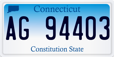 CT license plate AG94403