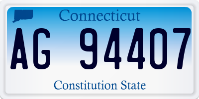 CT license plate AG94407