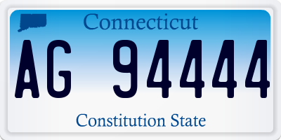 CT license plate AG94444