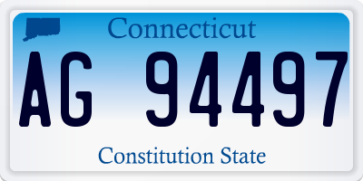 CT license plate AG94497