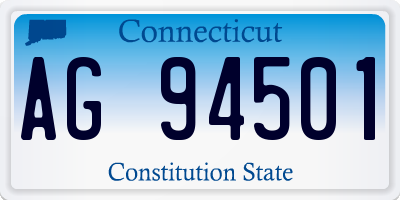 CT license plate AG94501