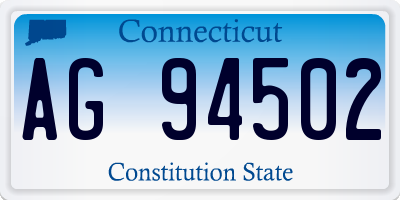 CT license plate AG94502