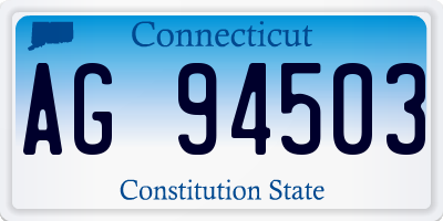 CT license plate AG94503