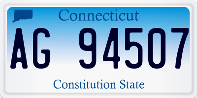 CT license plate AG94507