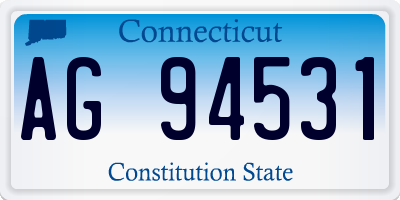 CT license plate AG94531