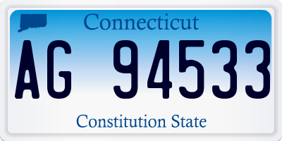CT license plate AG94533
