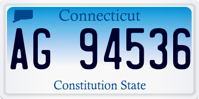 CT license plate AG94536