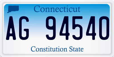 CT license plate AG94540