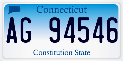 CT license plate AG94546