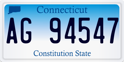 CT license plate AG94547