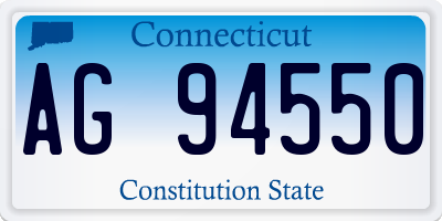 CT license plate AG94550