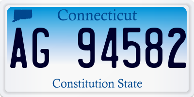 CT license plate AG94582