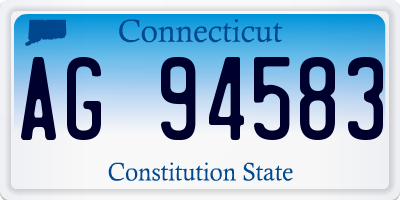 CT license plate AG94583