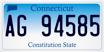 CT license plate AG94585