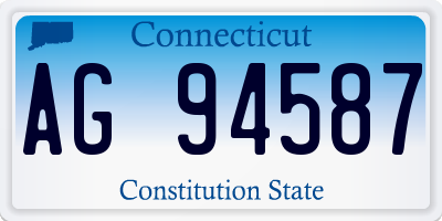 CT license plate AG94587