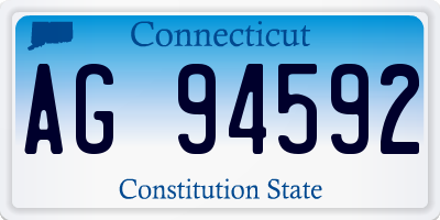 CT license plate AG94592