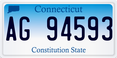 CT license plate AG94593