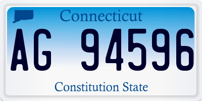 CT license plate AG94596