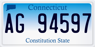 CT license plate AG94597