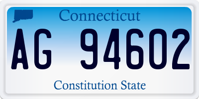 CT license plate AG94602