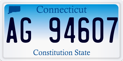 CT license plate AG94607