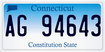 CT license plate AG94643