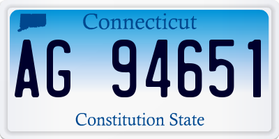 CT license plate AG94651