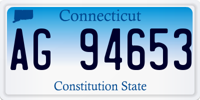 CT license plate AG94653