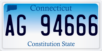 CT license plate AG94666