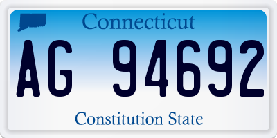 CT license plate AG94692