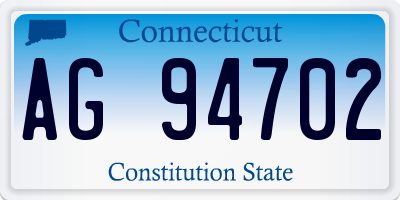 CT license plate AG94702