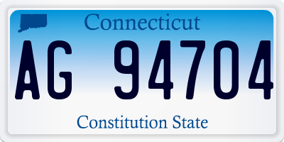 CT license plate AG94704