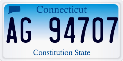 CT license plate AG94707