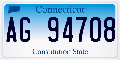 CT license plate AG94708