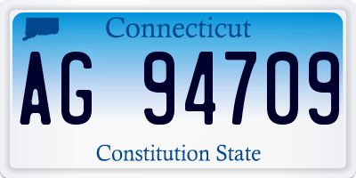 CT license plate AG94709