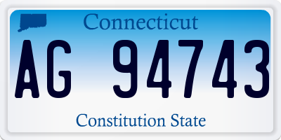 CT license plate AG94743