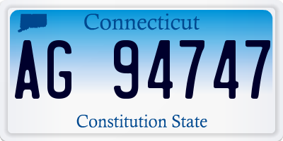 CT license plate AG94747