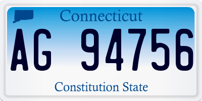 CT license plate AG94756