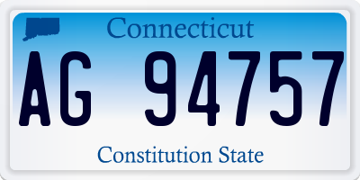 CT license plate AG94757