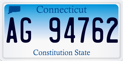 CT license plate AG94762