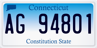 CT license plate AG94801