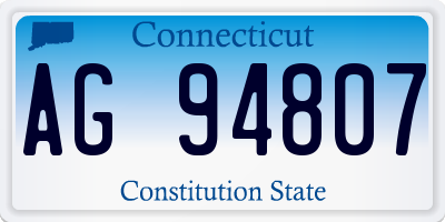 CT license plate AG94807