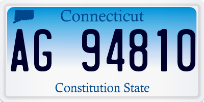 CT license plate AG94810