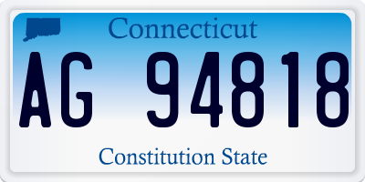 CT license plate AG94818