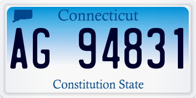 CT license plate AG94831