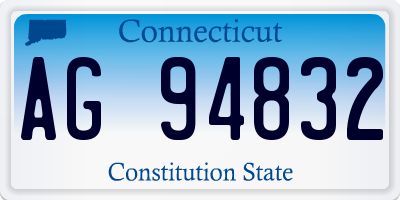 CT license plate AG94832