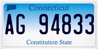 CT license plate AG94833
