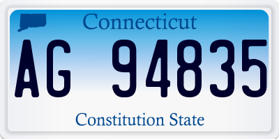 CT license plate AG94835